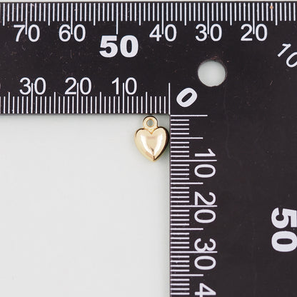 Gold Small Heart Charms,18K Gold Filled Heart Pendant,Heart Charm Bracelet Necklace for DIY Jewelry Making Supply