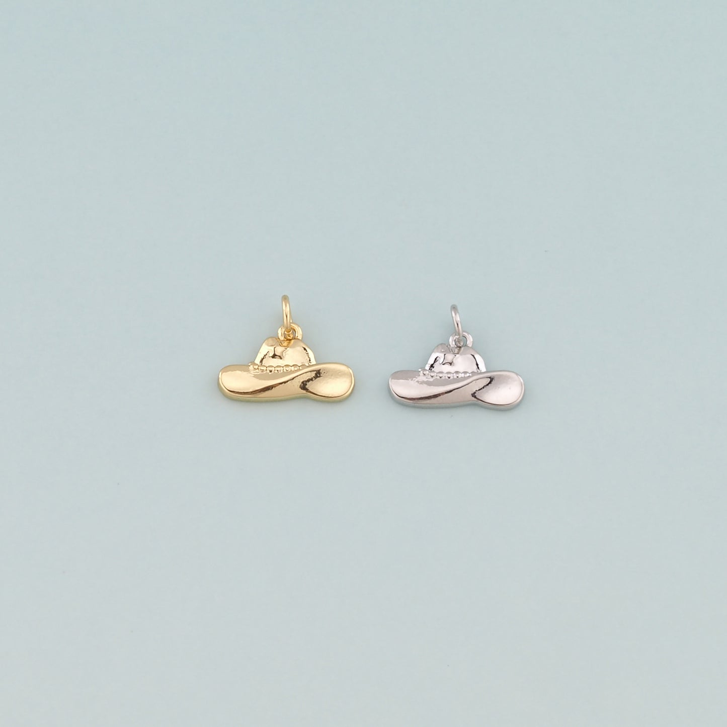 Gold Cowboy Hat Charms,18K Gold Filled Cowboy Hat Pendant,Hat Charm Bracelet Necklace for DIY Jewelry Making Supply
