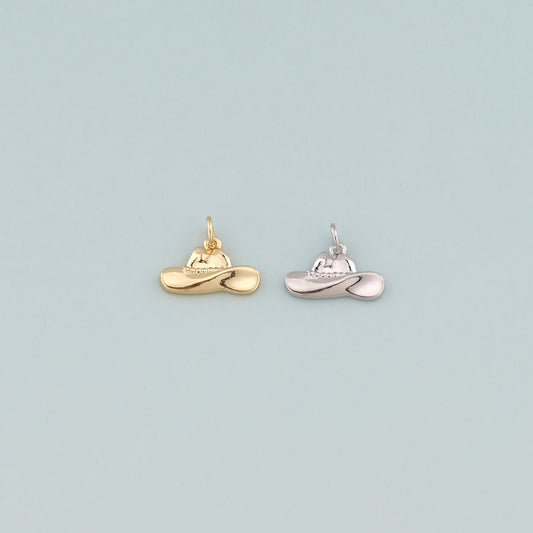 Gold Cowboy Hat Charms,18K Gold Filled Cowboy Hat Pendant,Hat Charm Bracelet Necklace for DIY Jewelry Making Supply