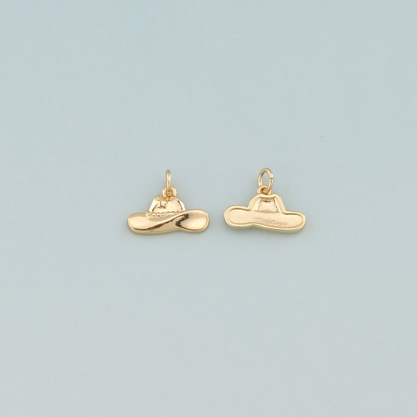 Gold Cowboy Hat Charms,18K Gold Filled Cowboy Hat Pendant,Hat Charm Bracelet Necklace for DIY Jewelry Making Supply