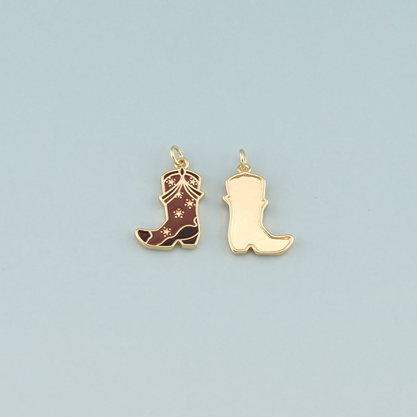 Gold Boots Charms,18K Gold Filled Boots Pendant,Enamel Cowboy Boots Charm Bracelet Necklace for DIY Jewelry Making Supply