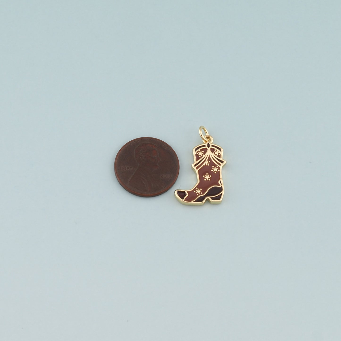 Gold Boots Charms,18K Gold Filled Boots Pendant,Enamel Cowboy Boots Charm Bracelet Necklace for DIY Jewelry Making Supply