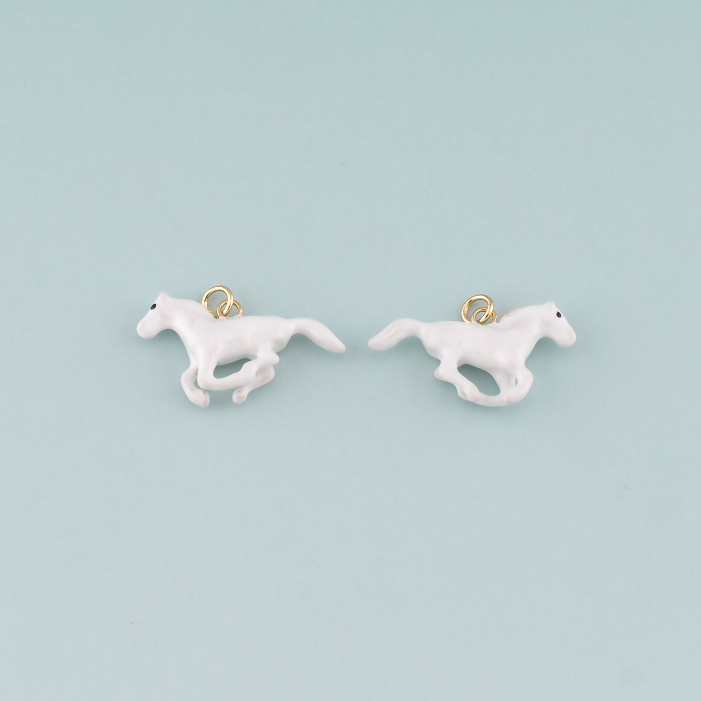 Gold Horse Charms,18K Gold Filled Horse Pendant,Enamel Animal Charm Bracelet Necklace for DIY Jewelry Making Supply