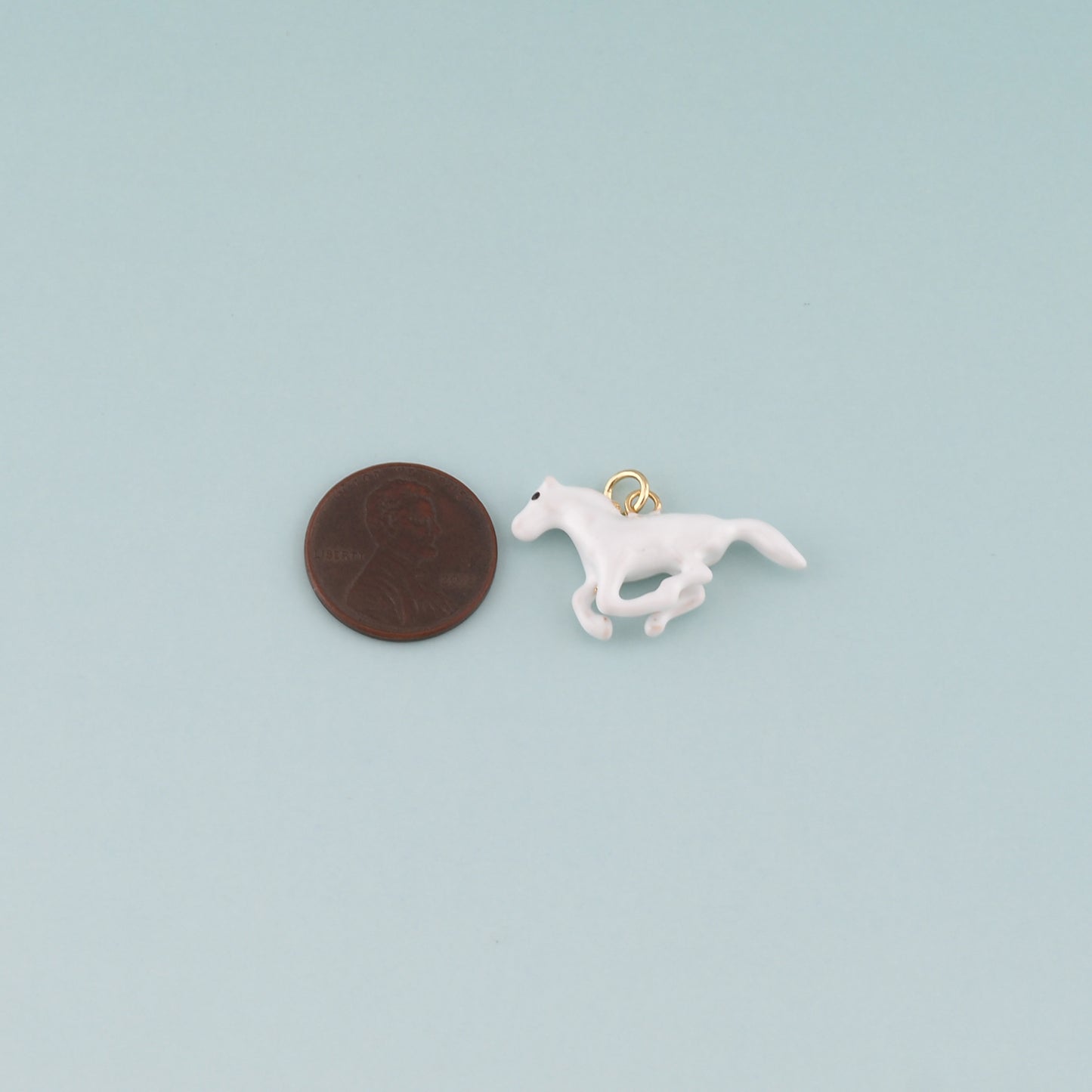 Gold Horse Charms,18K Gold Filled Horse Pendant,Enamel Animal Charm Bracelet Necklace for DIY Jewelry Making Supply