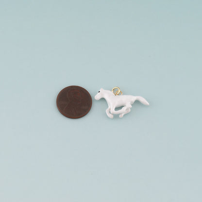 Gold Horse Charms,18K Gold Filled Horse Pendant,Enamel Animal Charm Bracelet Necklace for DIY Jewelry Making Supply
