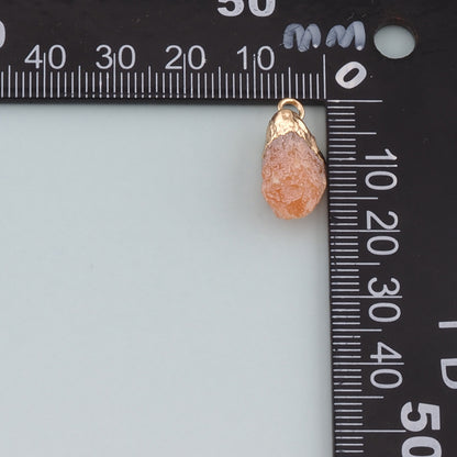 18K Gold Filled Natural Stone Pendant,Natural Stone Charm Bracelet Necklace for DIY Jewelry Making Supply
