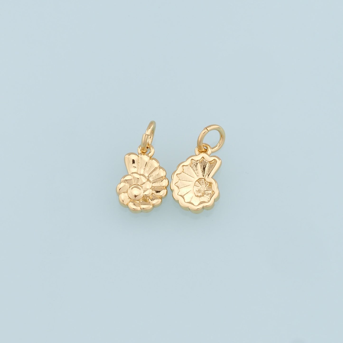 Gold Tiny Conch Charms,18K Gold Filled Shell Pendant,Dainty Shell Charm Bracelet Necklace for DIY Jewelry Making Supply