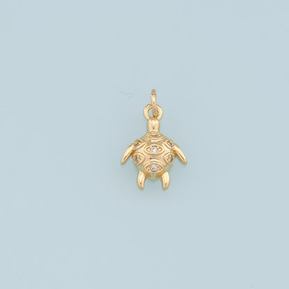 Gold Turtle Charms,18K Gold Filled Turtle Pendant,Turtle Charm Bracelet Necklace for DIY Jewelry Making Supply