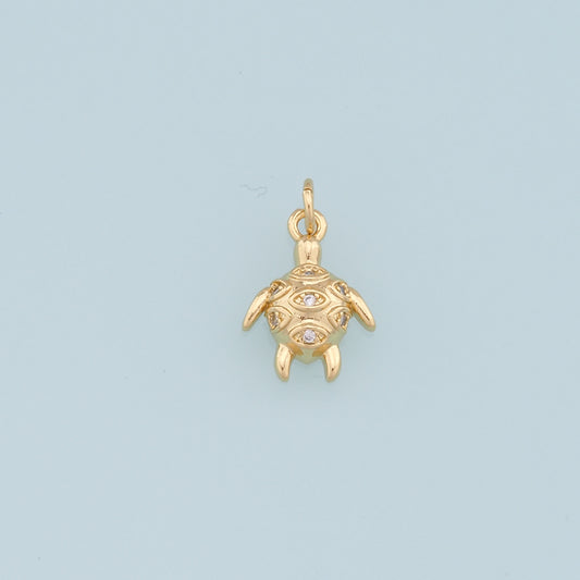 Gold Turtle Charms,18K Gold Filled Turtle Pendant,Turtle Charm Bracelet Necklace for DIY Jewelry Making Supply