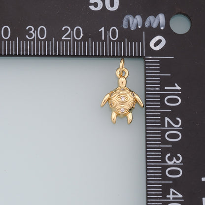 Gold Turtle Charms,18K Gold Filled Turtle Pendant,Turtle Charm Bracelet Necklace for DIY Jewelry Making Supply