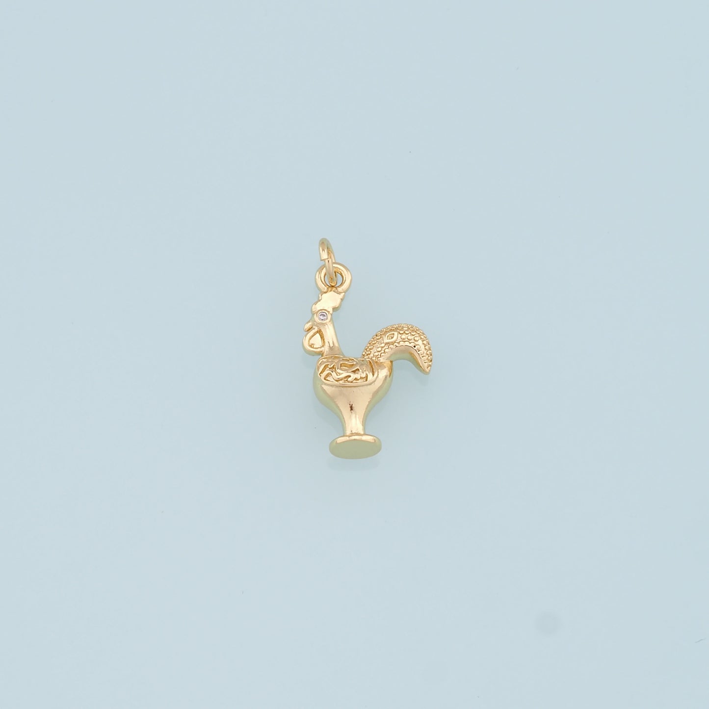 Gold Rooster Charms,18K Gold Filled Rooster Pendant,Animal Charm Bracelet Necklace for DIY Jewelry Making Supply