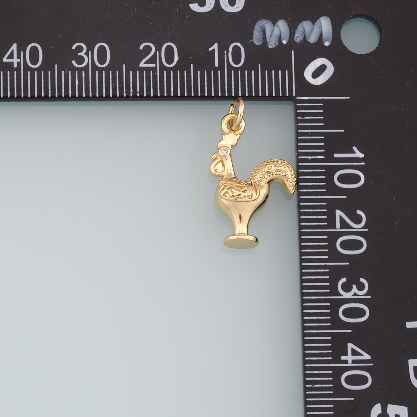 Gold Rooster Charms,18K Gold Filled Rooster Pendant,Animal Charm Bracelet Necklace for DIY Jewelry Making Supply