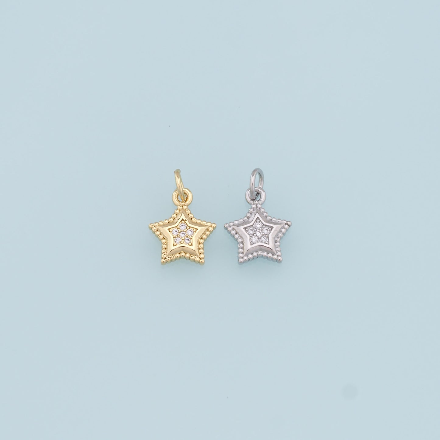 18K Gold Filled Tiny Star Pendant, Star Charm Bracelet Necklace for DIY Jewelry Making Supply