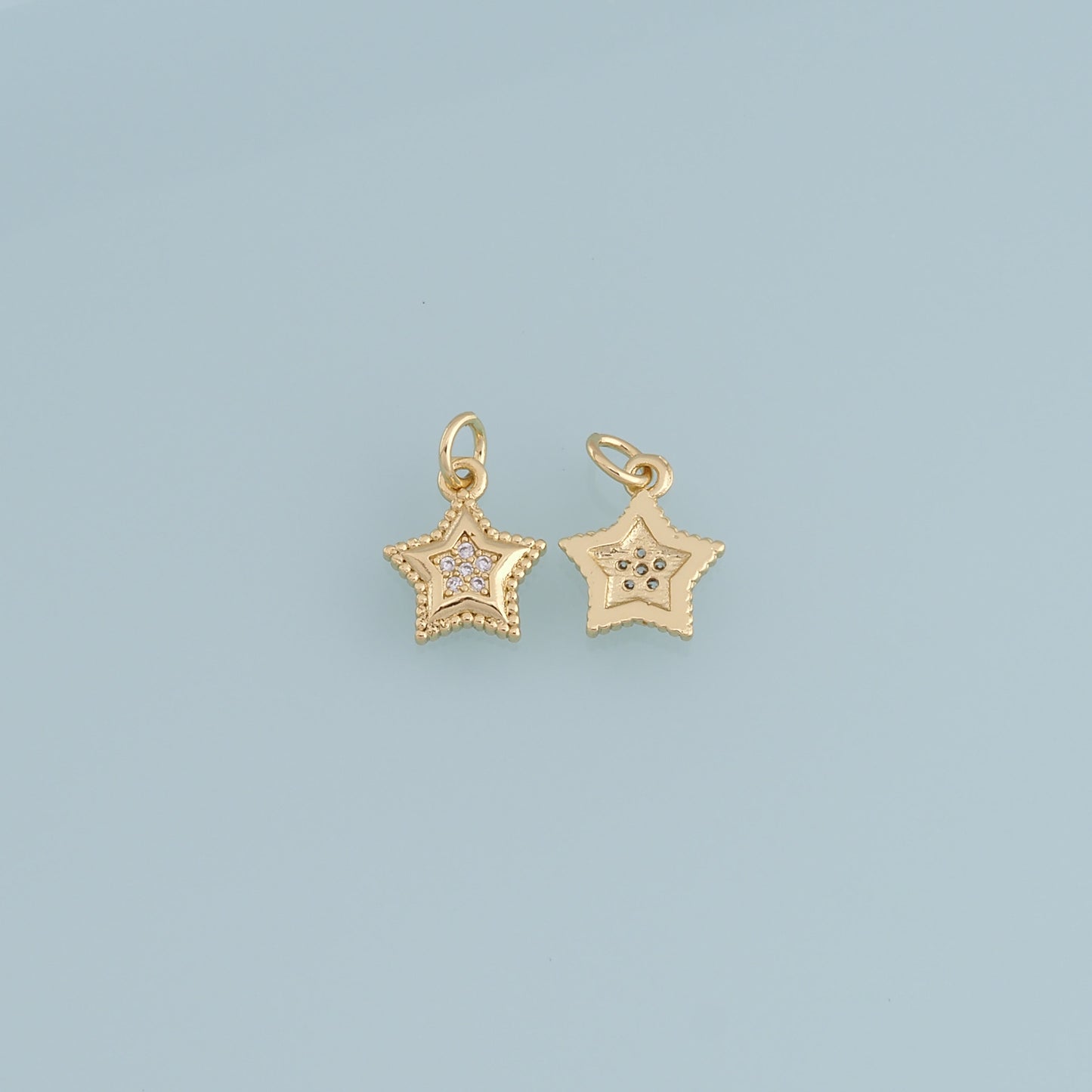 18K Gold Filled Tiny Star Pendant, Star Charm Bracelet Necklace for DIY Jewelry Making Supply