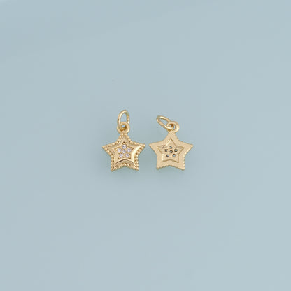 18K Gold Filled Tiny Star Pendant, Star Charm Bracelet Necklace for DIY Jewelry Making Supply