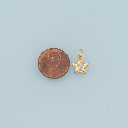 18K Gold Filled Tiny Star Pendant, Star Charm Bracelet Necklace for DIY Jewelry Making Supply