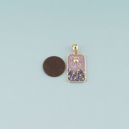 Gold Sun Charms,18K Gold Filled Sun Pendant,Enamel Celestial Charm Bracelet Necklace for DIY Jewelry Making Supply