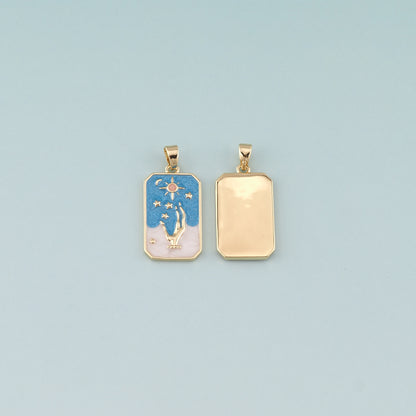 Gold Hand Charms,18K Gold Filled Gesture Pendant,Enamel Hand Charm Bracelet Necklace for DIY Jewelry Making Supply