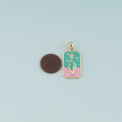 Gold Hand Charms,18K Gold Filled Gesture Pendant,Enamel Hand Charm Bracelet Necklace for DIY Jewelry Making Supply