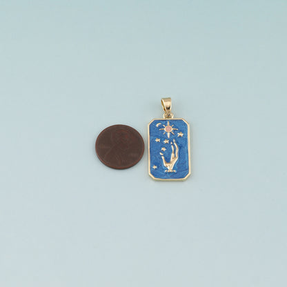 Gold Hand Charms,18K Gold Filled Gesture Pendant,Enamel Hand Charm Bracelet Necklace for DIY Jewelry Making Supply