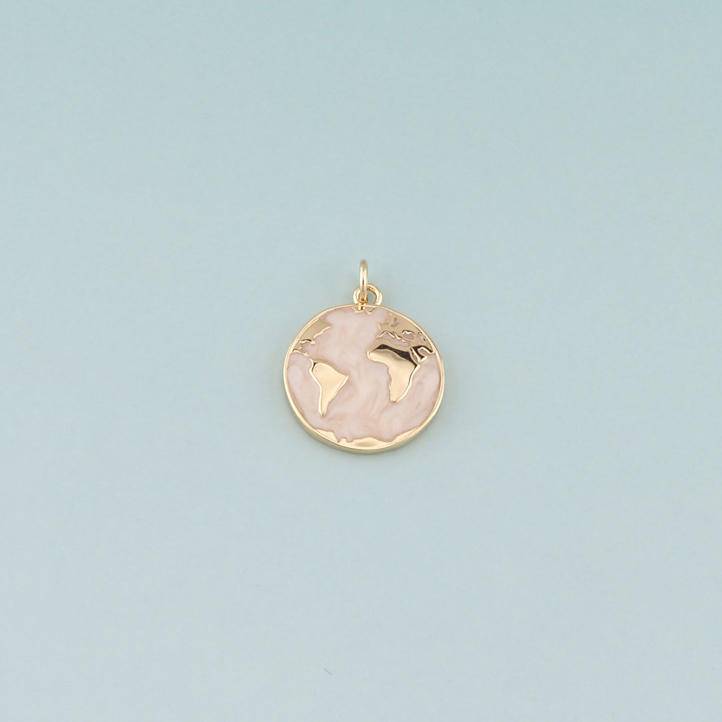 Gold World Map Charm,18K Gold Filled Earth Pendant,Enamel Earth Charm Bracelet Necklace for DIY Jewelry Making Supply