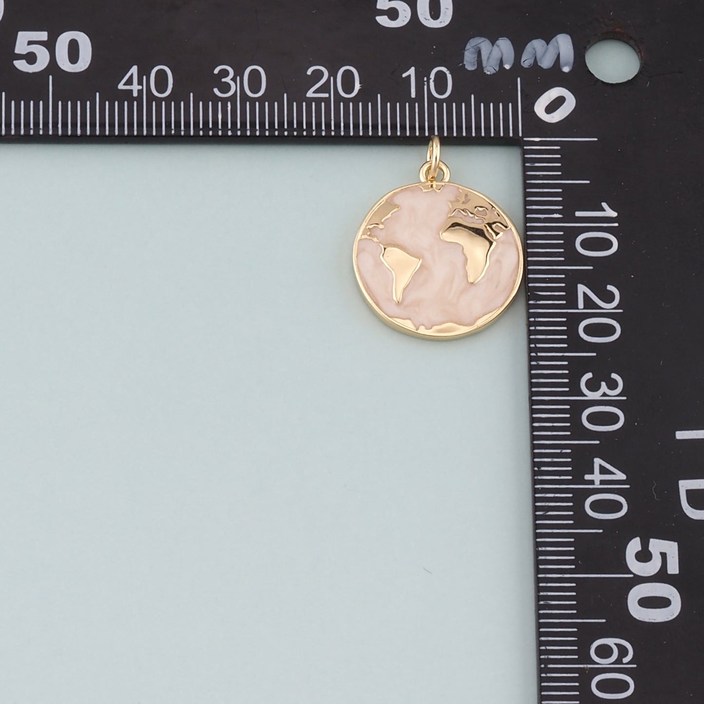 Gold World Map Charm,18K Gold Filled Earth Pendant,Enamel Earth Charm Bracelet Necklace for DIY Jewelry Making Supply