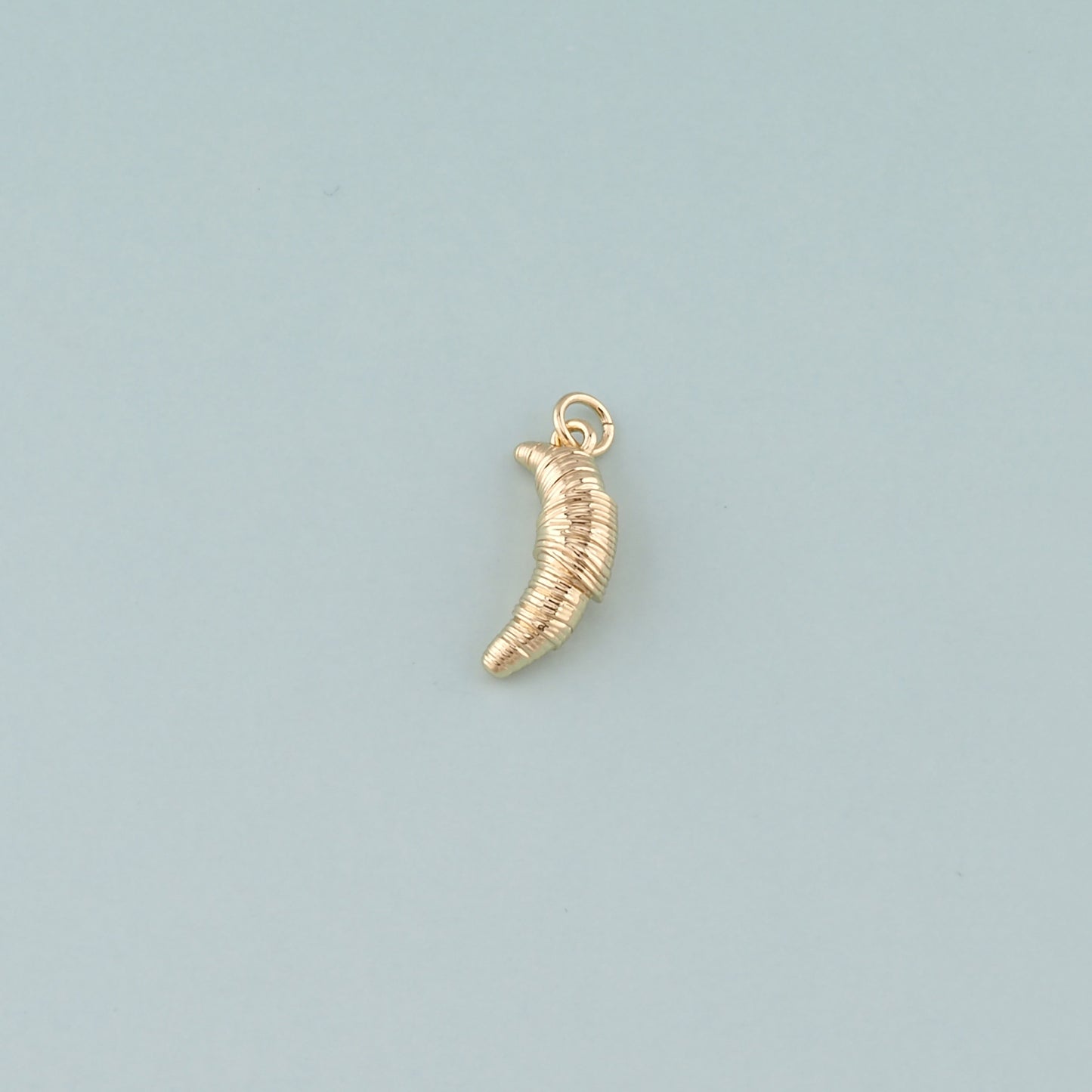 18K Gold Filled Croissant Pendant,Dainty Croissant Charm Bracelet Necklace for DIY Jewelry Making Supply