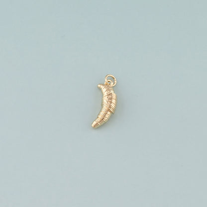 18K Gold Filled Croissant Pendant,Dainty Croissant Charm Bracelet Necklace for DIY Jewelry Making Supply