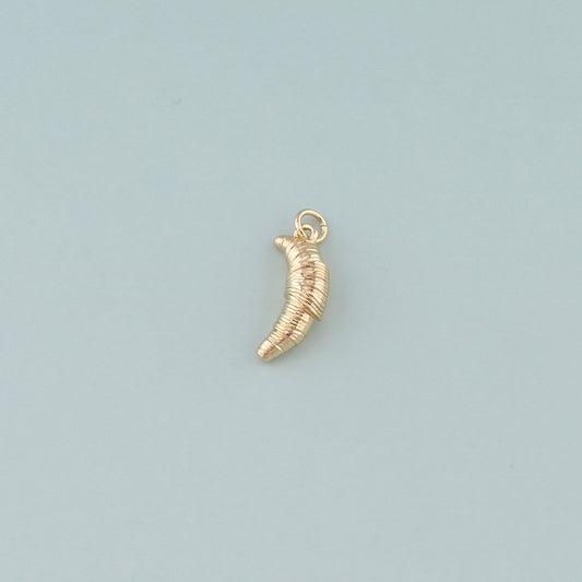 18K Gold Filled Croissant Pendant,Dainty Croissant Charm Bracelet Necklace for DIY Jewelry Making Supply