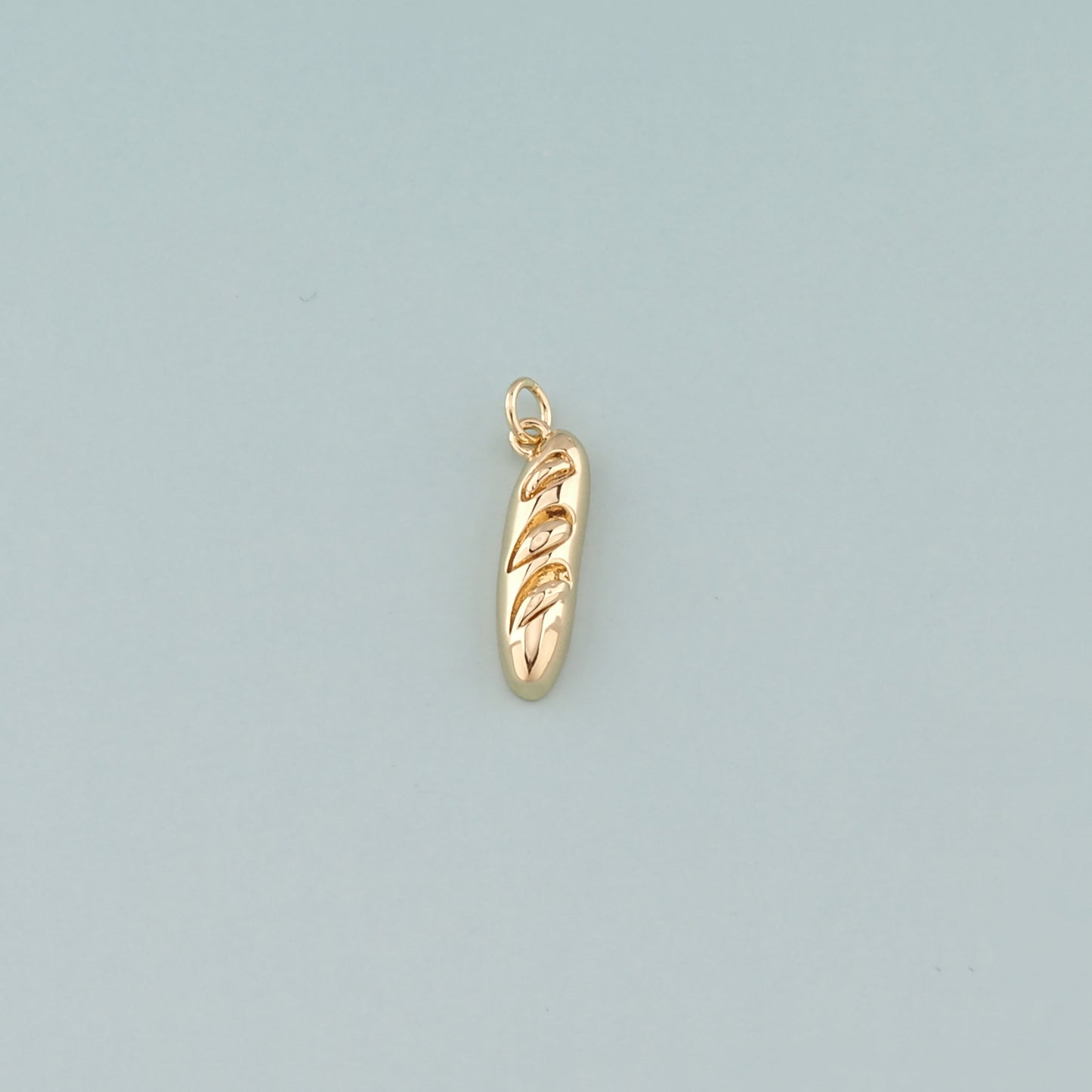Gold Food Charms,18K Gold Filled Bread Pendant,Dainty French Bread Charm Bracelet Necklace for DIY Jewelry Making Supply