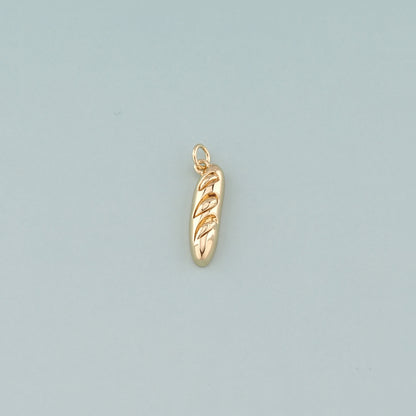 Gold Food Charms,18K Gold Filled Bread Pendant,Dainty French Bread Charm Bracelet Necklace for DIY Jewelry Making Supply