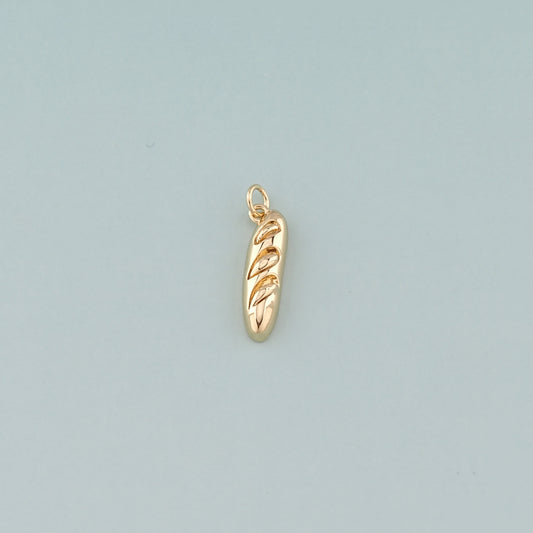 Gold Food Charms,18K Gold Filled Bread Pendant,Dainty French Bread Charm Bracelet Necklace for DIY Jewelry Making Supply