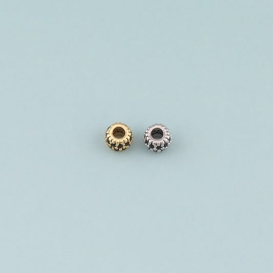 Gold Barrel Beads Charms,18K Gold Filled Cylindrical Spacer beads Bracelet Necklace for DIY Jewelry Making Supply