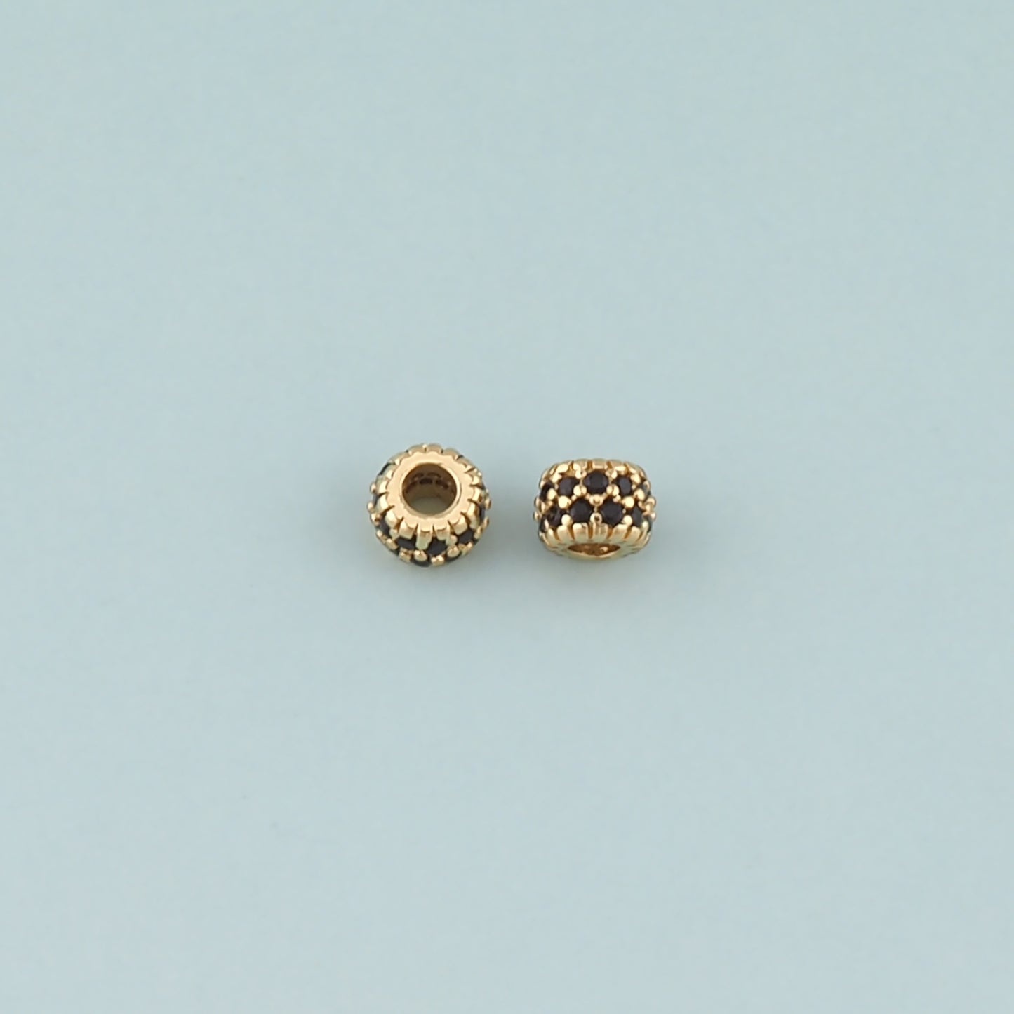 Gold Barrel Beads Charms,18K Gold Filled Cylindrical Spacer beads Bracelet Necklace for DIY Jewelry Making Supply