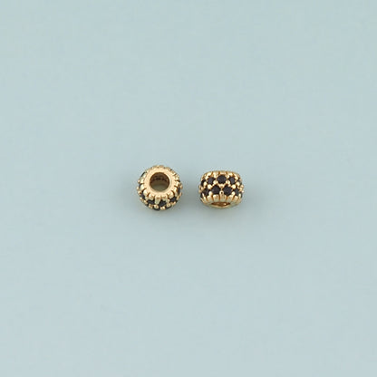 Gold Barrel Beads Charms,18K Gold Filled Cylindrical Spacer beads Bracelet Necklace for DIY Jewelry Making Supply
