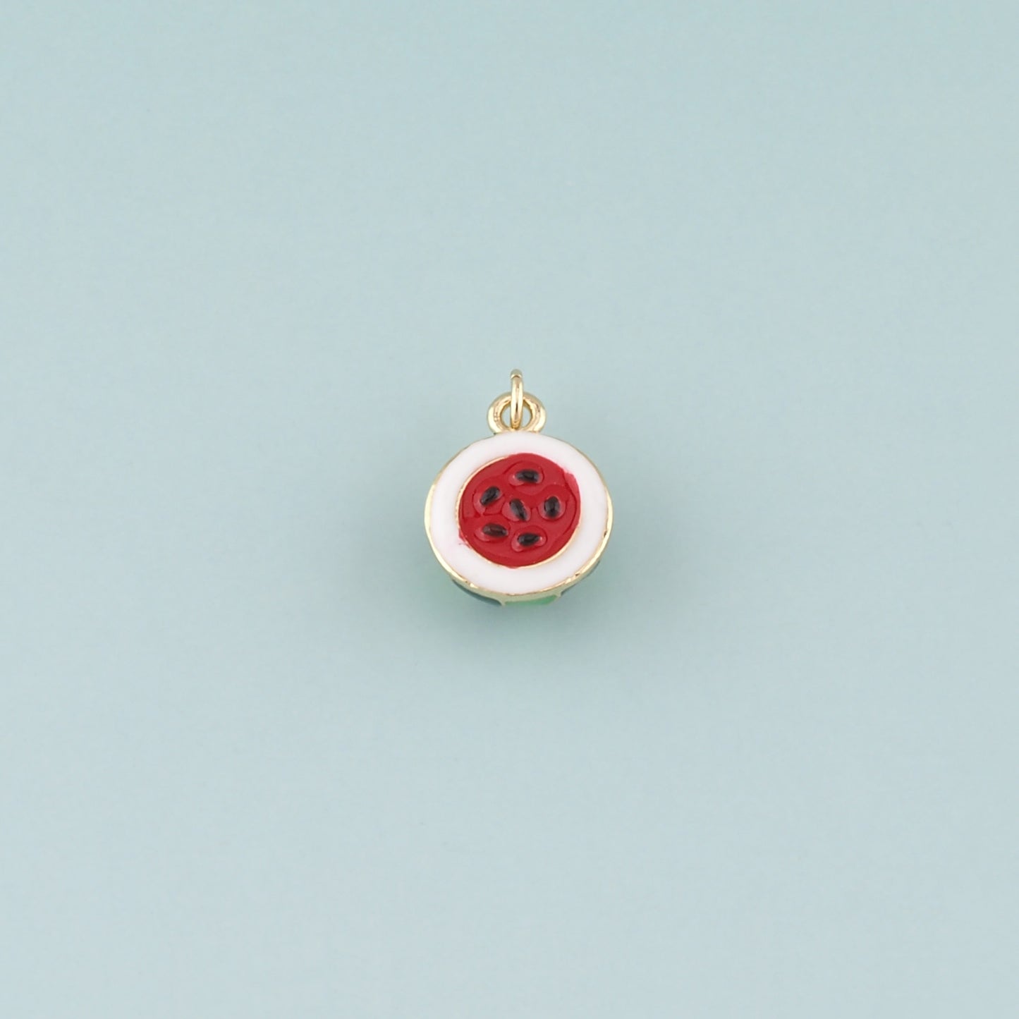 Gold Watermelon Charms,18K Gold Filled Watermelon Pendant,Enamel Fruit Charm Bracelet Necklace for DIY Jewelry Making Supply