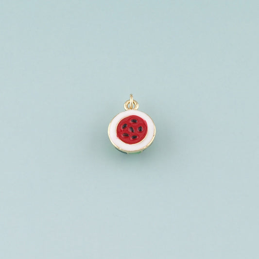 Gold Watermelon Charms,18K Gold Filled Watermelon Pendant,Enamel Fruit Charm Bracelet Necklace for DIY Jewelry Making Supply