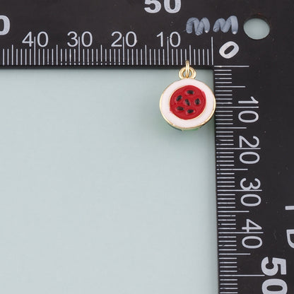 Gold Watermelon Charms,18K Gold Filled Watermelon Pendant,Enamel Fruit Charm Bracelet Necklace for DIY Jewelry Making Supply
