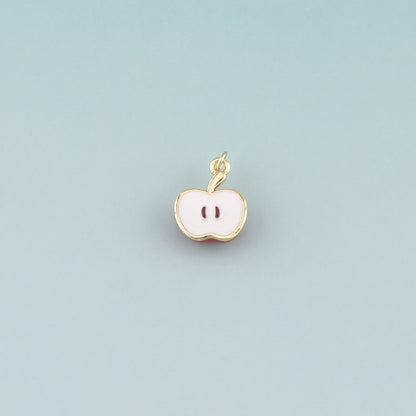 Gold Apple Charms,18K Gold Filled Apple Pendant,Enamel Fruit Charm Bracelet Necklace for DIY Jewelry Making Supply