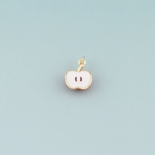 Gold Apple Charms,18K Gold Filled Apple Pendant,Enamel Fruit Charm Bracelet Necklace for DIY Jewelry Making Supply