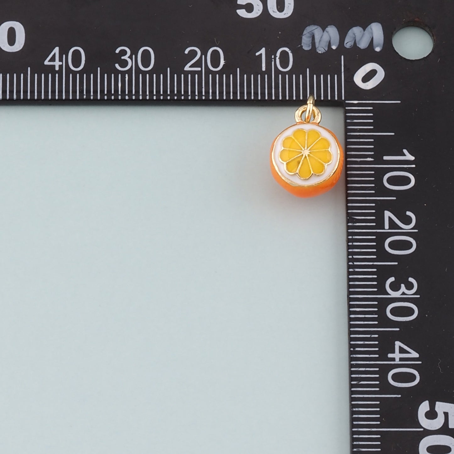 Gold Orange Charms,18K Gold Filled Orange Pendant,Enamel Fruit Charm Bracelet Necklace for DIY Jewelry Making Supply