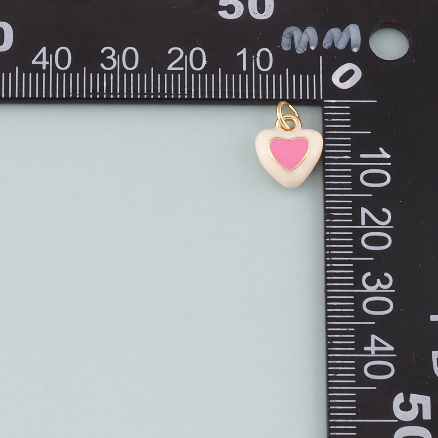 Gold Heart Charms,18K Gold Filled Heart Pendant,Enamel Heart Charm Bracelet Necklace for DIY Jewelry Making Supply