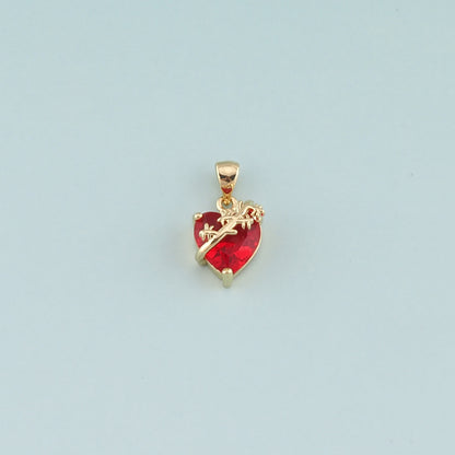 Gold Heart Charms,18K Gold Filled Sacred Heart Pendant,Dainty Religion Charm Bracelet Necklace for DIY Jewelry Making Supply