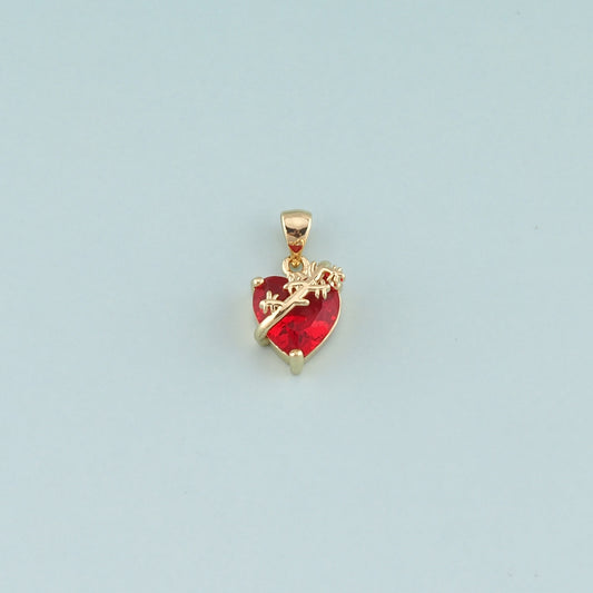 Gold Heart Charms,18K Gold Filled Sacred Heart Pendant,Dainty Religion Charm Bracelet Necklace for DIY Jewelry Making Supply