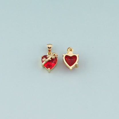 Gold Heart Charms,18K Gold Filled Sacred Heart Pendant,Dainty Religion Charm Bracelet Necklace for DIY Jewelry Making Supply
