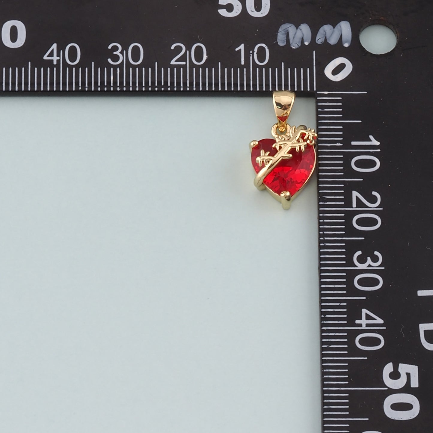 Gold Heart Charms,18K Gold Filled Sacred Heart Pendant,Dainty Religion Charm Bracelet Necklace for DIY Jewelry Making Supply