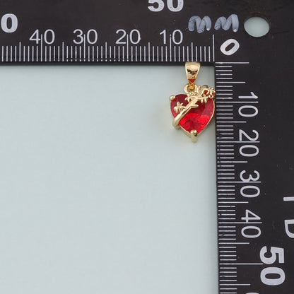 Gold Heart Charms,18K Gold Filled Sacred Heart Pendant,Dainty Religion Charm Bracelet Necklace for DIY Jewelry Making Supply
