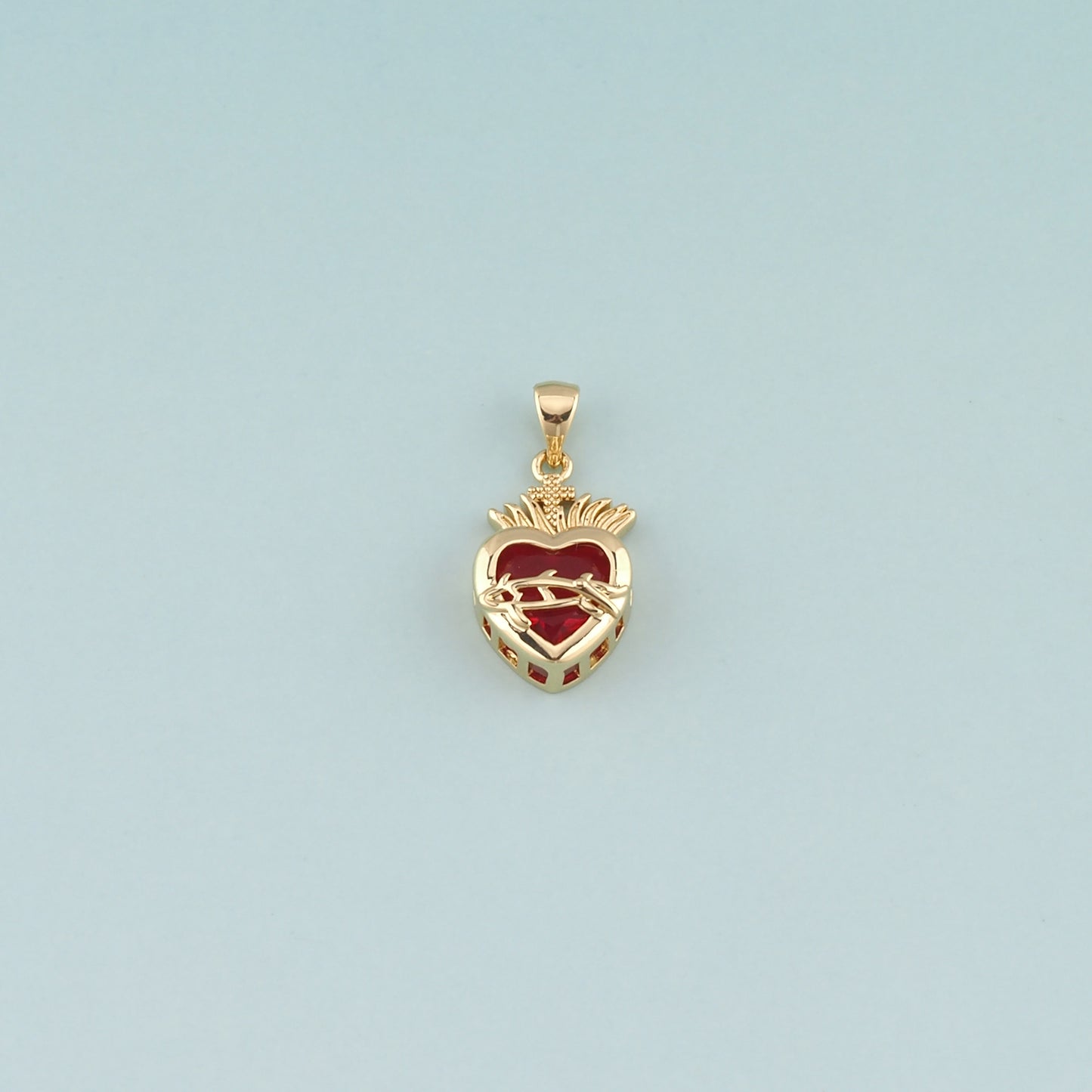 Gold Heart Charms,18K Gold Filled Sacred Heart Pendant,Dainty Religion Charm Bracelet Necklace for DIY Jewelry Making Supply