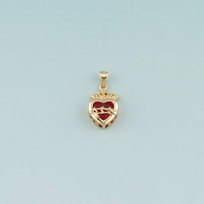 Gold Heart Charms,18K Gold Filled Sacred Heart Pendant,Dainty Religion Charm Bracelet Necklace for DIY Jewelry Making Supply