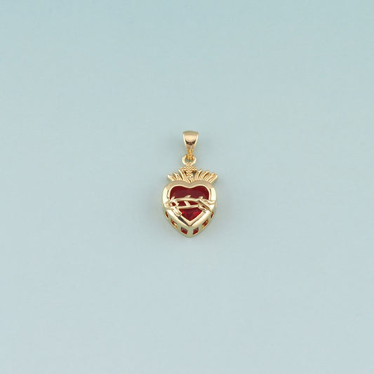 Gold Heart Charms,18K Gold Filled Sacred Heart Pendant,Dainty Religion Charm Bracelet Necklace for DIY Jewelry Making Supply